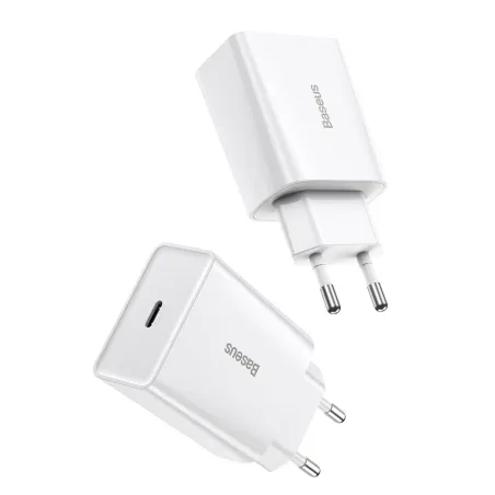 Baseus Speed Mini Quick Charger, USB-C, PD, 3A, 20W (white)